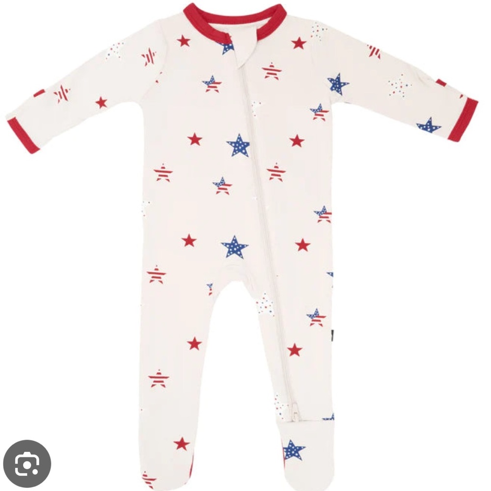 Kyte Baby Zippered Footie Liberty Stars Americana